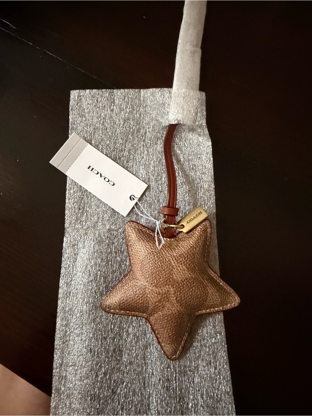COACH Puffy Metallic Bronze Star Bag Charm